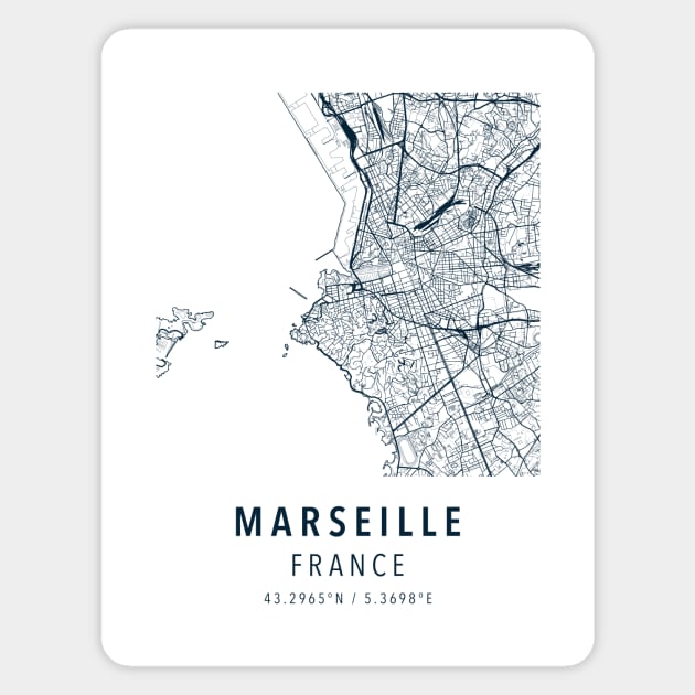 marseille simple map Magnet by boy cartograph